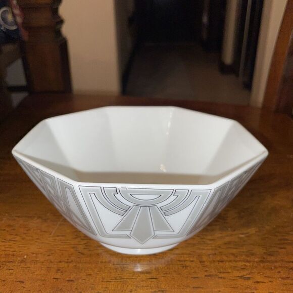 Fitz & Floyd The Ritz Taupe‎ Bowl Octagon Geometric 7"x7"x3" - Picture 1 of 8